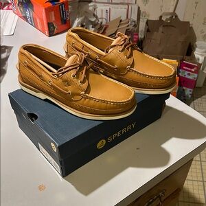 Sperry Gold Cup Mako Men's Brown Leather Boat Shoes size 8 NWT NIB